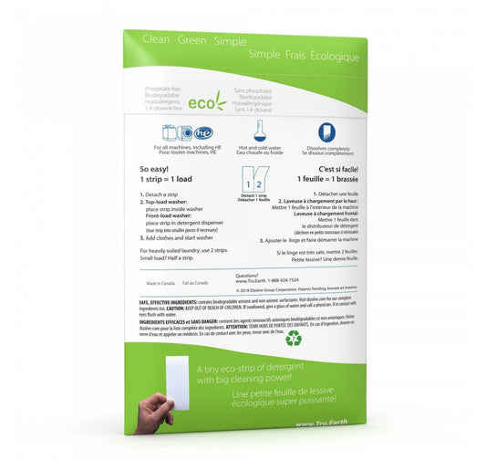 Tru Earth Eco-Strips Laundry Detergent 環保洗衣紙 (Fragrance-free – 64 Loads)
