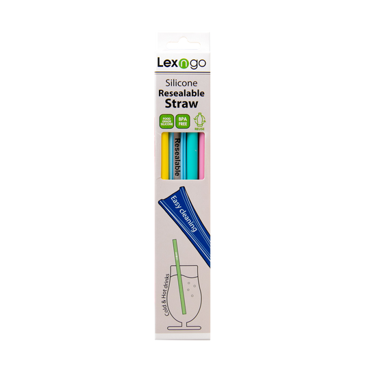 Lexngo Silicone Resealable Straw 可拆洗重用矽膠飲管 (Pack of 4)