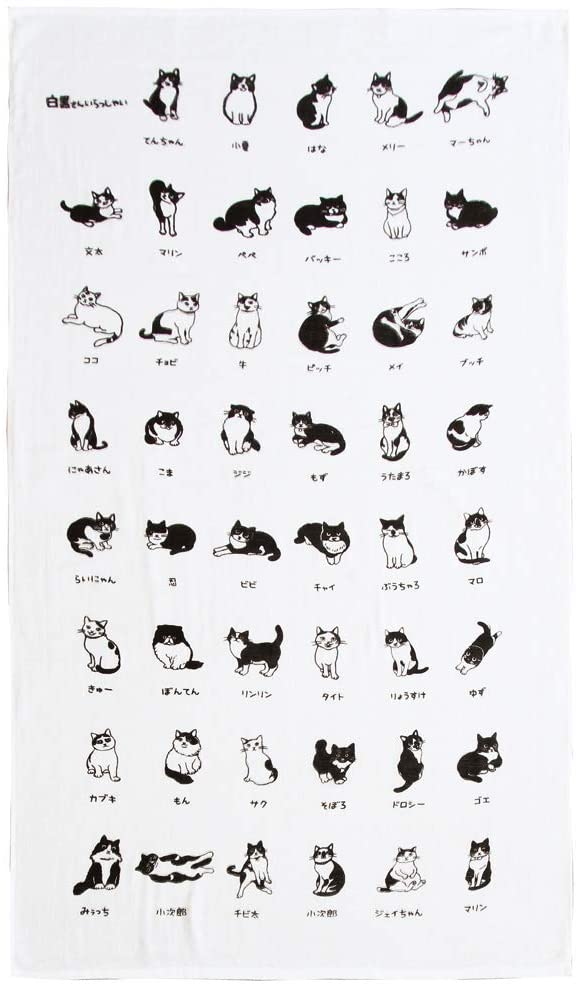 泉州ガーゼバスタオル 白黒さん一覧 (大)