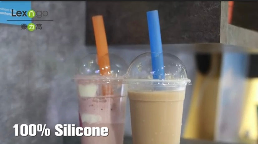 Lexngo Silicone Resealable Jumbo Straw 可拆洗重用珍寶矽膠飲管 (Pack of 2)
