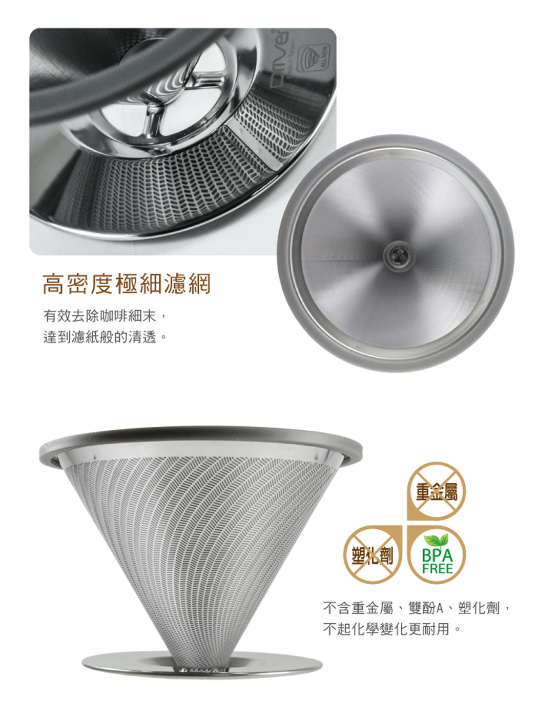 Driver 黃金流速S.T.濾杯1-2cup (附底盤)