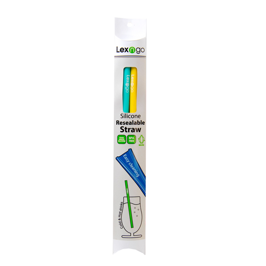 Lexngo Silicone Resealable Straw 可拆洗重用矽膠飲管 (Pack of 2)