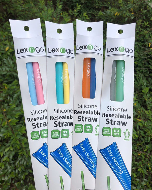 Lexngo Silicone Resealable Straw 可拆洗重用矽膠飲管 (Pack of 2)