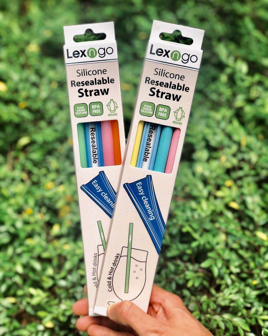 Lexngo Silicone Resealable Straw 可拆洗重用矽膠飲管 (Pack of 4)