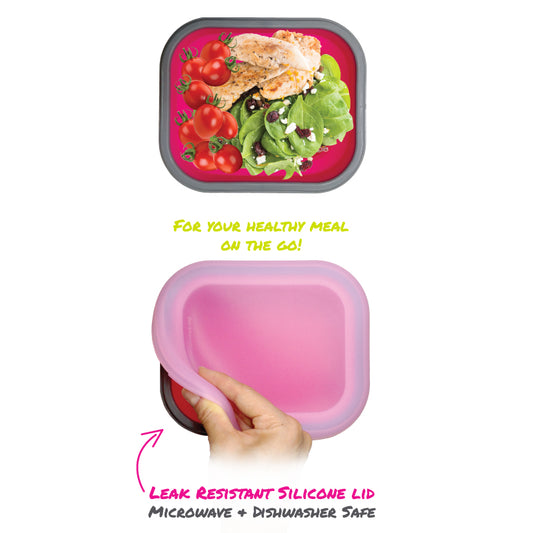 Lexngo Silicone Collapsible FlexiBox (M) 矽膠蓋可摺疊食物盒 (中) 850ml